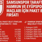 Samsunspor Taraftarına Hamrun ve Eyüpspor Maçları İçin Paket Bilet